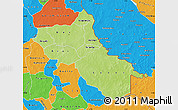 Physical Map of Seno, political outside