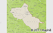 Shaded Relief Map of Seno, physical outside