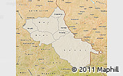 Shaded Relief Map of Seno, satellite outside