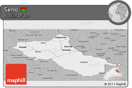 Gray Panoramic Map of Seno