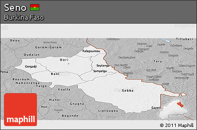 Gray Panoramic Map of Seno