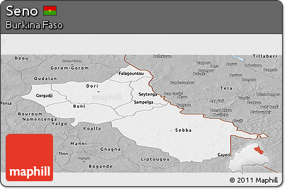 Gray Panoramic Map of Seno