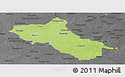 Physical Panoramic Map of Seno, darken, desaturated
