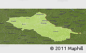 Physical Panoramic Map of Seno, darken