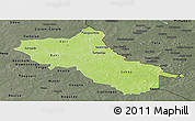 Physical Panoramic Map of Seno, darken, semi-desaturated