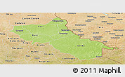 Physical Panoramic Map of Seno, satellite outside