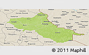 Physical Panoramic Map of Seno, shaded relief outside