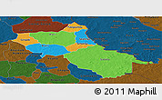 Political Panoramic Map of Seno, darken