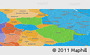 Political Panoramic Map of Seno, political shades outside