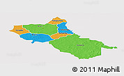 Political Panoramic Map of Seno, single color outside