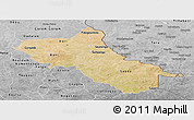 Satellite Panoramic Map of Seno, desaturated