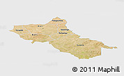 Satellite Panoramic Map of Seno, single color outside