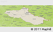 Shaded Relief Panoramic Map of Seno, physical outside