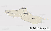 Shaded Relief Panoramic Map of Seno, single color outside