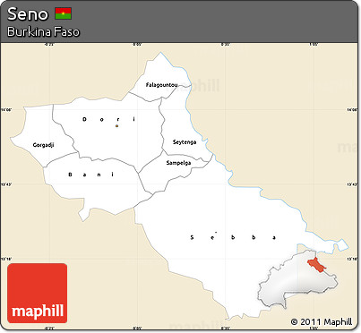 Classic Style Simple Map of Seno, single color outside