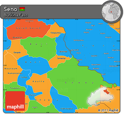 Political Simple Map of Seno