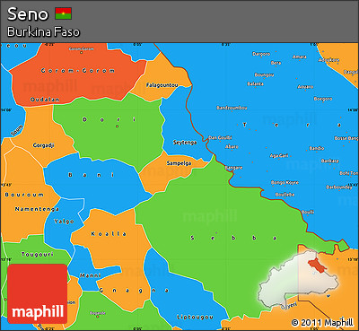 Political Simple Map of Seno