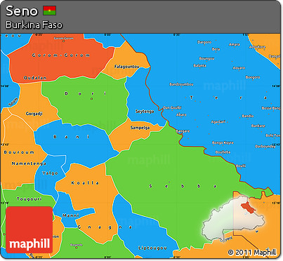 Political Simple Map of Seno
