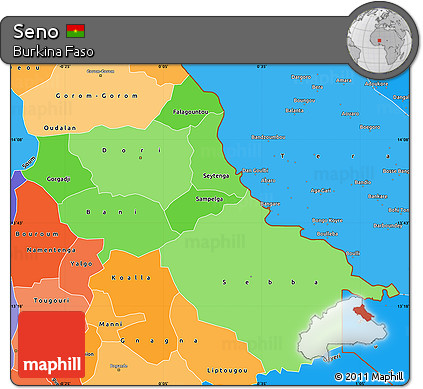 Political Shades Simple Map of Seno