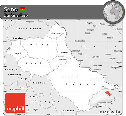Silver Style Simple Map of Seno