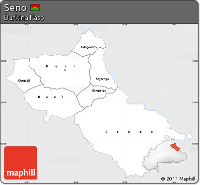 Silver Style Simple Map of Seno, single color outside