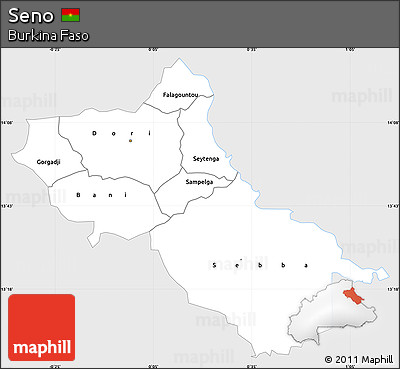 Silver Style Simple Map of Seno, single color outside