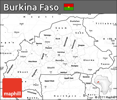 Blank Simple Map of Burkina Faso