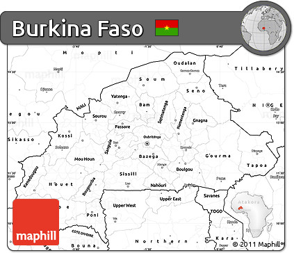 Blank Simple Map of Burkina Faso