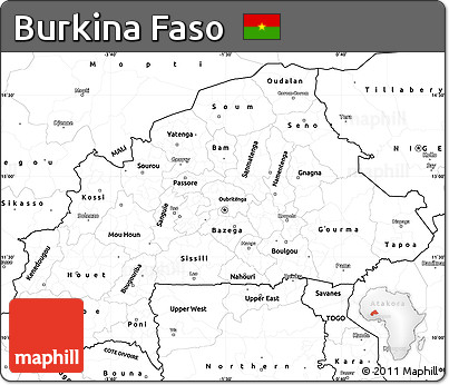 Blank Simple Map of Burkina Faso