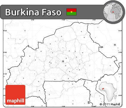 Blank Simple Map of Burkina Faso, no labels