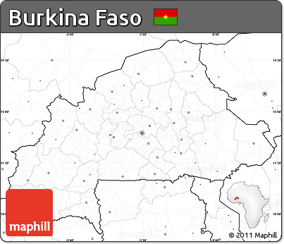 Blank Simple Map of Burkina Faso, no labels