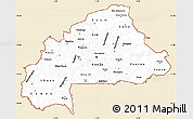 Classic Style Simple Map of Burkina Faso, single color outside