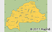 Savanna Style Simple Map of Burkina Faso, cropped outside