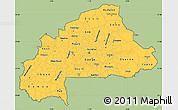 Savanna Style Simple Map of Burkina Faso, single color outside