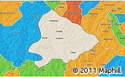 Shaded Relief 3D Map of Sapouy, political outside