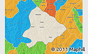 Shaded Relief Map of Sapouy, political outside
