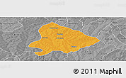 Political Panoramic Map of Sapouy, desaturated