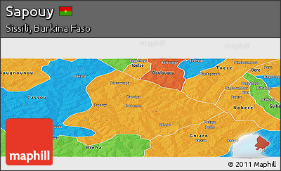 Political Panoramic Map of Sapouy