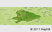 Satellite Panoramic Map of Sapouy, physical outside