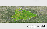 Satellite Panoramic Map of Sapouy, semi-desaturated