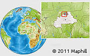 Physical Location Map of Baraboule, highlighted country, highlighted parent region, within the entire country