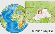 Physical Location Map of Gomboro, highlighted country