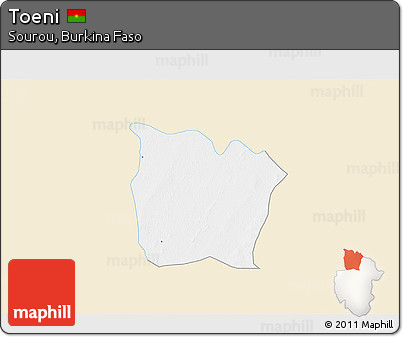 Classic Style 3D Map of Toeni, single color outside