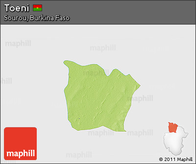 Physical 3D Map of Toeni, single color outside