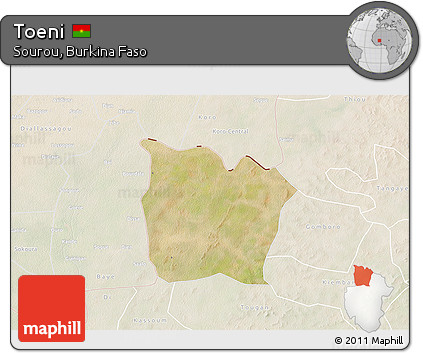 Satellite 3D Map of Toeni, lighten