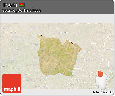 Satellite 3D Map of Toeni, lighten