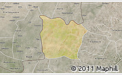 Satellite 3D Map of Toeni, semi-desaturated