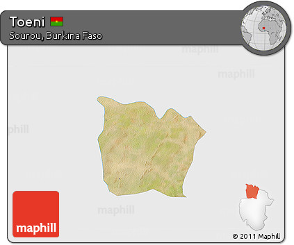 Satellite 3D Map of Toeni, single color outside
