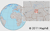 Gray Location Map of Toeni, highlighted parent region