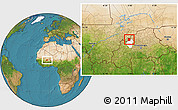 Satellite Location Map of Toeni, highlighted parent region